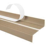 15m profil descalier nez de marche adhsif antidrapant pvc beige nd 40 x 25 mm