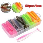 1 bote de leurres de pche artificielles en pvc - appt souple et durable pour poisson - chacun de 5. ...
