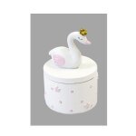 1 bonbonni�re cygne en r�sine bapt�me fille - d�coration bapt�me anniversaire.