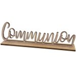 1 centre de table d�coratif lettre bois communion 7. 5 x 22. 5 cm ref / dek0966