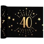 1 chemin de table anniversaire 40 ans noir et doré or 30cm x 5m ref / 6787 1 chemin de table anniversaire 40 ans noir et doré or 30cm x 5m ref / 6787