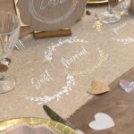 1 chemin de table coton just married 28cm x 3m ref / 8484 dcoration mariage nature champtre. . .