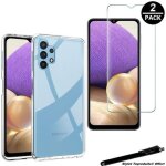 1 coque de protection transparente + 2 verres tremp� pour samsung galaxy a32 5g avec stylet toproduits� ...