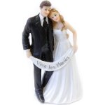 Figurine couple maris banderole vive maris 13cm noir / blanc