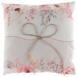 1 coussin � alliance mariage en coton amour floral champ�tre 18cm ref / 8338