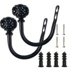 1 paire de crochets  rideaux en mtal - embrasses murales rtro pour rideaux crochet mural support de ...