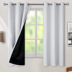 1 paire de rideaux occultants pour chambre à coucher rideaux épais disolation thermique doublure noire ... 1 paire de rideaux occultants pour chambre à coucher rideaux épais disolation thermique doublure noire ...