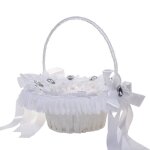 1 pc panier de fleurs decoratve portable élégant bowknot cristal de mariage mariée ornement fête fournitures ... 1 pc panier de fleurs decoratve portable élégant bowknot cristal de mariage mariée ornement fête fournitures ...