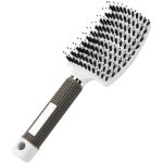 Brosse � poil de sanglier yikxiulf - accessoires coiffure pour d�m�ler les cheveux �pais - blanc