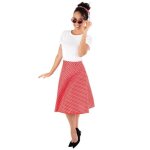 1 set annes 50 rouge et blanc avec jupe lunettes bandeau pour cheveux ref / 22693 (dguisement femme) ...