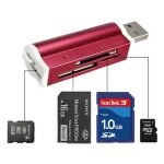 Tout en 1 usb2. 0 lecteur de carte carte reader m�moire micro sd mmc sdhc tfrouge