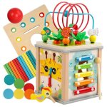 Cube dactivit� b�b� - montessori - 10 en 1 - jouet �ducatif - 12 mois et plus - blanc