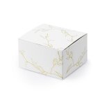 10 boites carton blanc branches dor�es 6x3. 5x5. 5cm