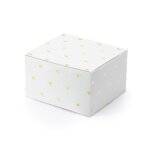 10 boites carton blanc coeurs dor�es 6x3. 5x5. 5cm