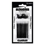 10 bougies pailletes noir + 10 supports