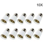 10 pack b22 - e27 socket converter led douille de lampe e27 bases de lampe e27 culot led [classe �nerg�tique ...