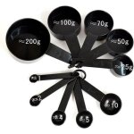 10 pcs cuillre doseuse noire pour mesurer le poids des aliments cuillre en plastique