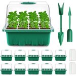 10 pi�ces 120 cellules mini serre pour plantes int�rieure plateau semis avec couvercles rehauss�s bac ...