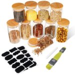 10 pices bocaux alimentaires verre 5pcs 250ml + 5pcs 350ml hermetique conservation transparent avec ...