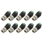 10 pices connecteur bnc mle en mtal avec connecteur cc borne  vis utp balun vido pour camra de ...