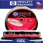 10 pz dvd + r hp 8x 85gb 240 min. dual layer ( in cakebox da 10 pezzi ) dvd dl double layer per xbox