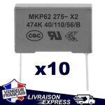 10 x condensateur mkp x2 047�f 0. 47�f 470nf 474k 474 k 275v 250v uf