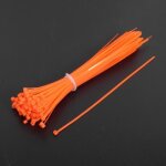 100 collier de serrage crant� nylon orange fluo 3. 6x250 rilsan pour moto quad
