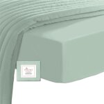 100% coton drap housse 120x200 1 personne sauge satin de coton merceris� 400 fils drap housse bonnet ...