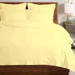 100% coton parure housse de couette 140x200 2 personne moelleux jaune satin coton merceris� 400 fils ...