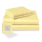 100% coton parure de lit 2 personne 140x200 moelleux jaune satin coton merceris� 400 fils 1 drap housse ...