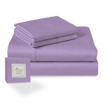 100% coton parure de lit 2 personne 140x200 violet satin de coton merceris 400 fils 1 drap housse 1 ...