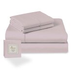 100% coton parure de lit 2 personne 180x200 gris lilas satin coton merceris 400 fils 1 drap housse 1 ...