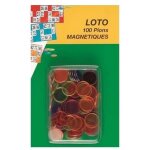 100 pions magnetiques de loto pour carton - transparent fluo multicolore - jetons aimants pions marquage ...