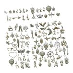 100pcs pendentifs charms pendentifs breloques en argent antique pour cration de bijoux et lartisanat ...