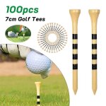 Tees de golf - qingque - 100pcs - bambou durable - design ray - 70 mm