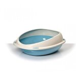 Litire ouverte - shuttle - 45 cm - anti - projections - bleu - pour petits chats