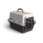 10571 caisse de transport avec grille en metal pour chiens et chats 50 cm (orange)