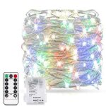 Guirlande lumineuse - yikxiulf - 10m - 100led - piles - etanche ip67 - dor�