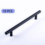 10pcs t bar b�ton cuisine armoire porte poign�es placard tiroir chambre meubles tirer noir entraxe190mmlongueu ...