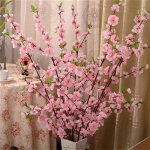 10pcs fleurs de cerisier artificielle fleurs de pcher de printemps arrangements de fleurs artificielles ...