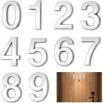 10pcs num�ro de m�tal st�r�oscopique num�ro de plaque moderne maison adresse de lh�tel h�tel chiffres ...