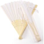 Eventail - sodial - 10 pièces - blanc - 21 cm - avec sac cadeau Eventail - sodial - 10 pièces - blanc - 21 cm - avec sac cadeau