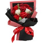 11 pi�ces de fleurs de savon fleur de rose bouquet de fleur p�tales de rose coffret cadeau pour cadeau ...