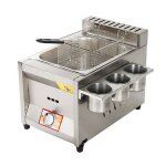 11l rservoir friteuse  gaz contrle de temprature autonome puissance de feu rglable acier inoxydable ...