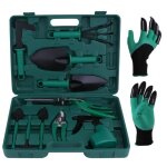 11pcs outils de jardinage kit doutils de jardin en mtal outillage de jardin avec 1 paire gants de jardiange ...