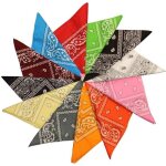 12 bandanas cou echarpe bandeau color a motif