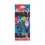 12 crayons de couleur - assortiment - colorpeps monster - maped