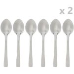 Toilinux - 12 cuill�res � caf� en inox moka - argent
