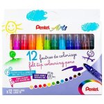 12 feutres de coloriage - pour enfant - pointe large - lavable - pentel arts 12 feutres de coloriage - pour enfant - pointe large - lavable - pentel arts