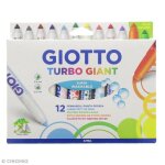Feutres - giotto - pointe large - multicolore - 12 feutres - pour enfants